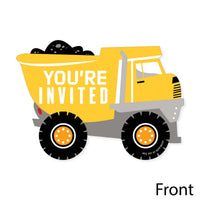 Dig It - Construction Party Zone - Shaped Fill-In Invitations - Baby Shower or Birthday Party Invitation Cards with Envelopes - Set of 12