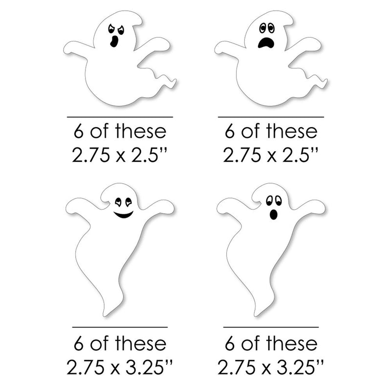 Spooky Ghost - DIY Shaped Halloween Party Paper Cut-Outs - 24 Ct.