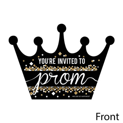 Prom - Shaped Fill-In Invitations - Prom Night Party Invitation Cards with Envelopes - Set of 12