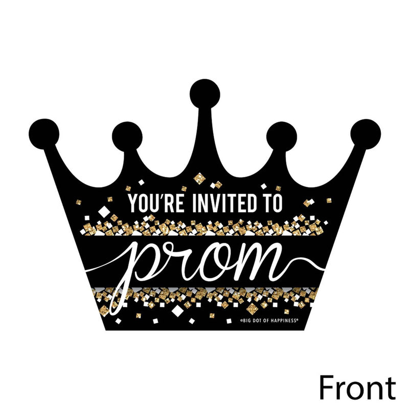 Prom - Shaped Fill-In Invitations - Prom Night Party Invitation Cards with Envelopes - Set of 12