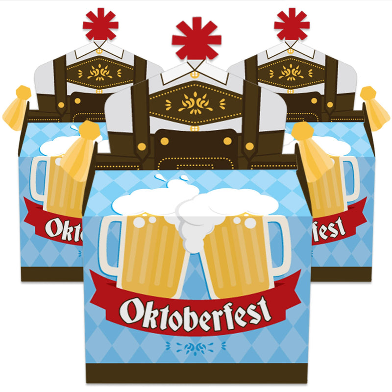Oktoberfest - Treat Box Party Favors - German Beer Festival Goodie Gable Boxes - Set of 12