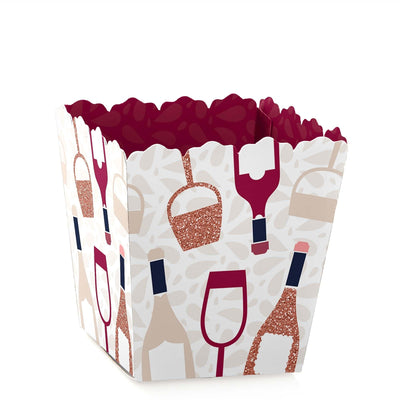 But First, Wine - Party Mini Favor Boxes - Wine Tasting Party Treat Candy Boxes - Set of 12