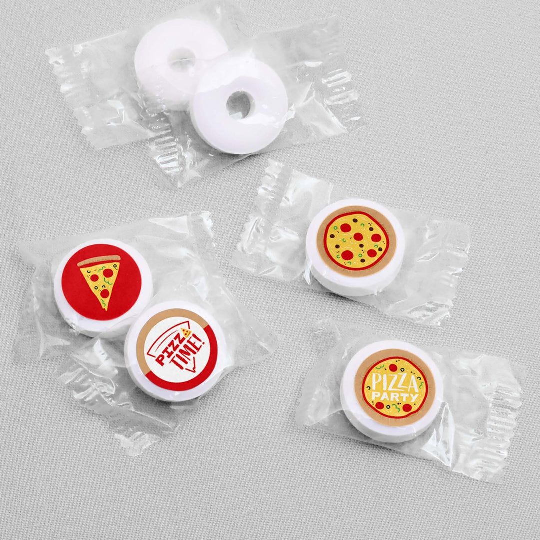 Pizza Party Time - Baby Shower or Birthday Party Round Candy Sticker Favors - Labels Fit Hershey's Kisses - 108 ct