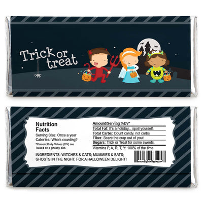 Trick or Treat - Candy Bar Wrappers Halloween Party Favors - Set of 24