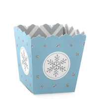 Winter Wonderland - Party Mini Favor Boxes - Snowflake Holiday Party and Winter Wedding Treat Candy Boxes - Set of 12