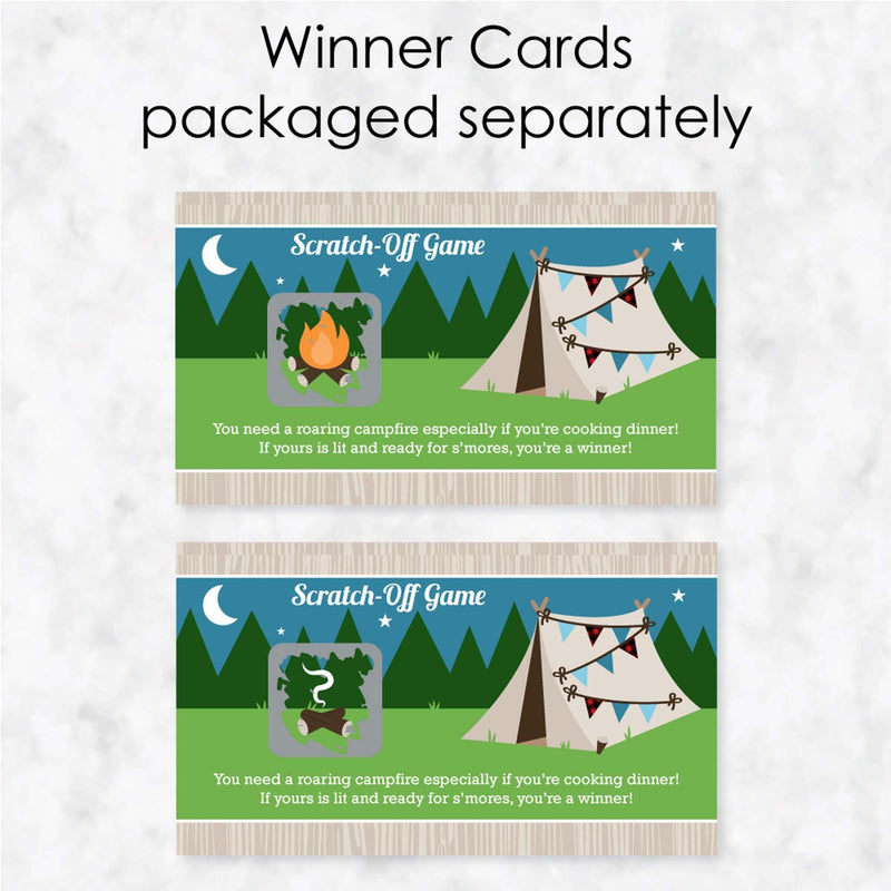 Happy Camper - Camping Baby Shower or Birthday Party Scratch Off Cards - 22 Cards