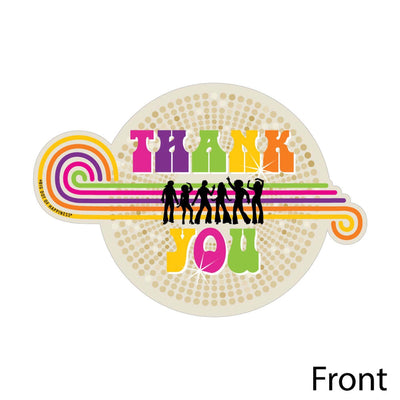 70's Disco - Shaped Thank You Cards - 1970s Disco Fever Party Thank You Note Cards with Envelopes - Set of 12