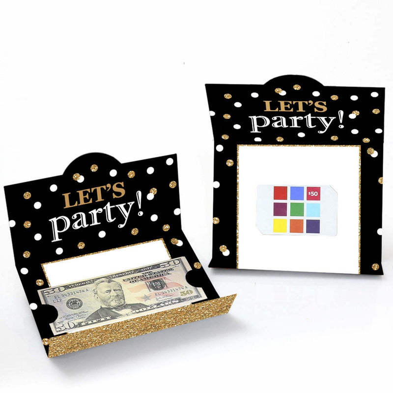 Adult Happy Birthday - Gold - Birthday Party Money and Gift Card Holders - Set of 8