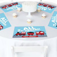 Railroad Party Crossing - Paper Steam Train Birthday Party Coloring Sheets - Activity Placemats - Set of 16