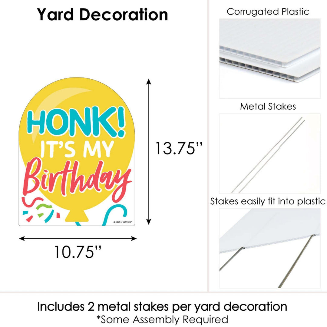 Honk, It's My Birthday - Outdoor Lawn Sign - Birthday Party Parade Yard Sign - 1 Piece