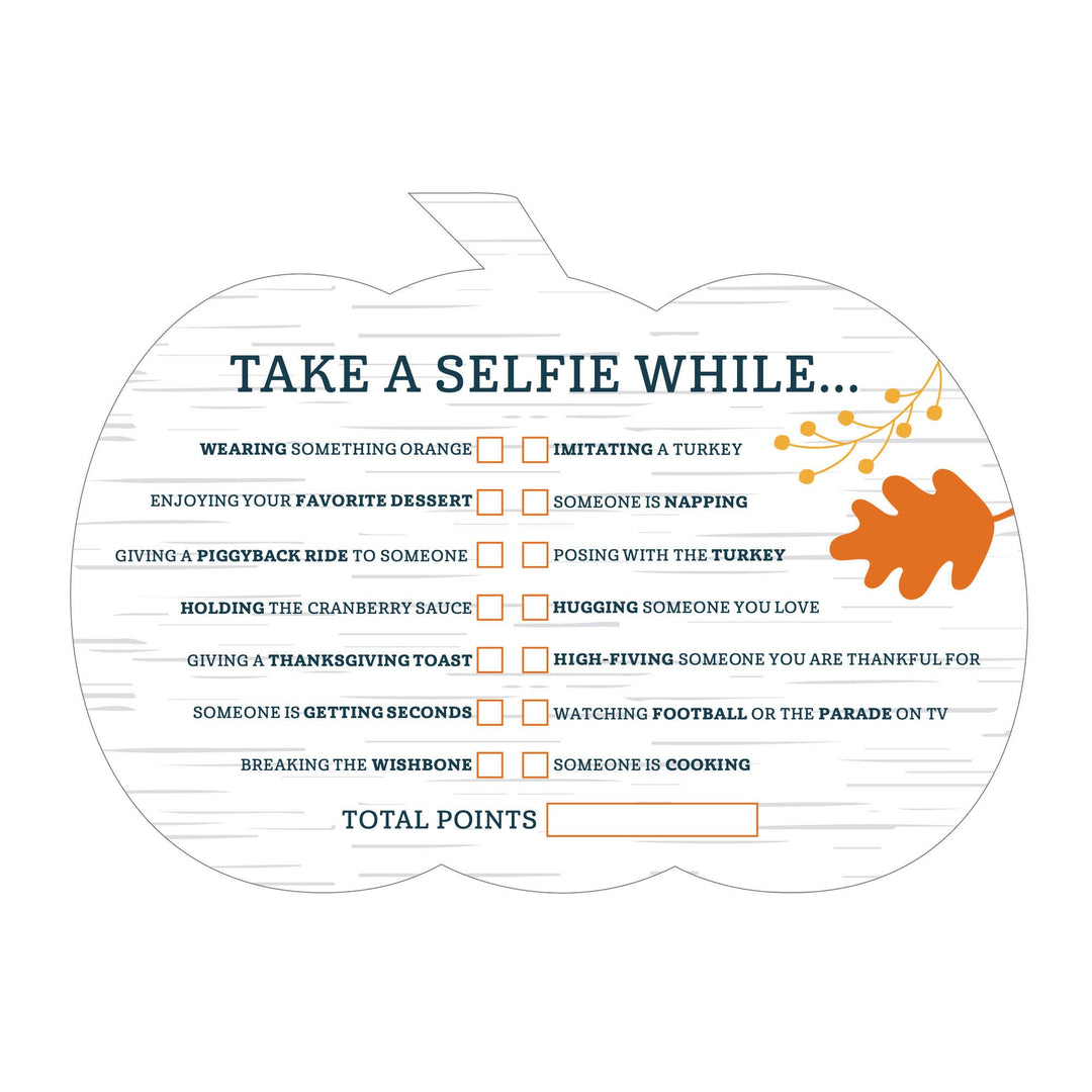 Happy Thanksgiving - Selfie Scavenger Hunt - Fall Harvest Party Game - Set of 12