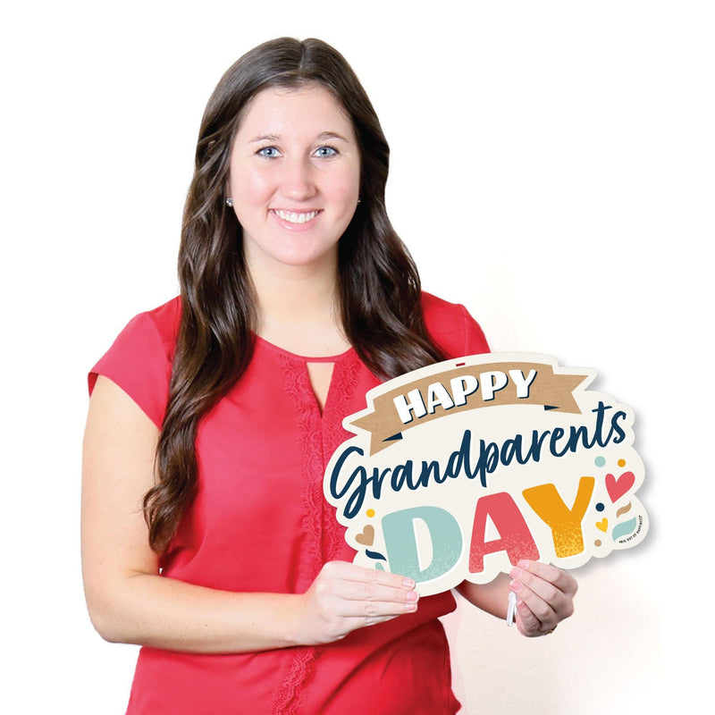Happy Grandparents Day - Hanging Porch Grandma & Grandpa Party Outdoor Decorations - Front Door Decor - 1 Piece Sign