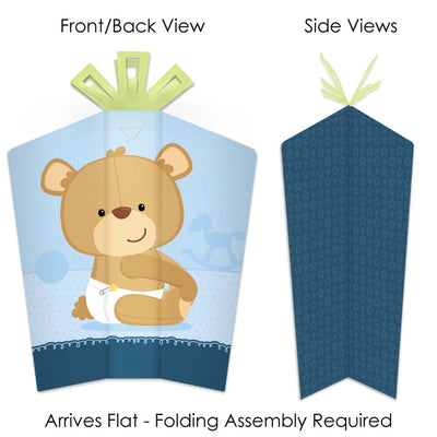Baby Boy Teddy Bear - Table Decorations - Baby Shower Fold and Flare Centerpieces - 10 Count