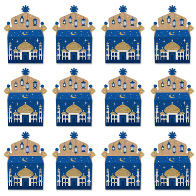 Eid Mubarak - Treat Box Party Favors - Ramadan Goodie Gable Boxes - Set of 12