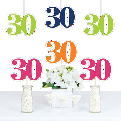 30th Birthday - Cheerful Happy Birthday - Decorations DIY Colorful Thirtieth Birthday Party Essentials - Set of 20