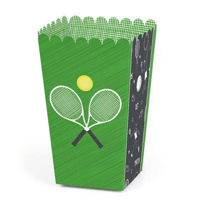 You Got Served - Tennis - Baby Shower or Tennis Ball Birthday Party Favor Popcorn Treat Boxes - Set of 12
