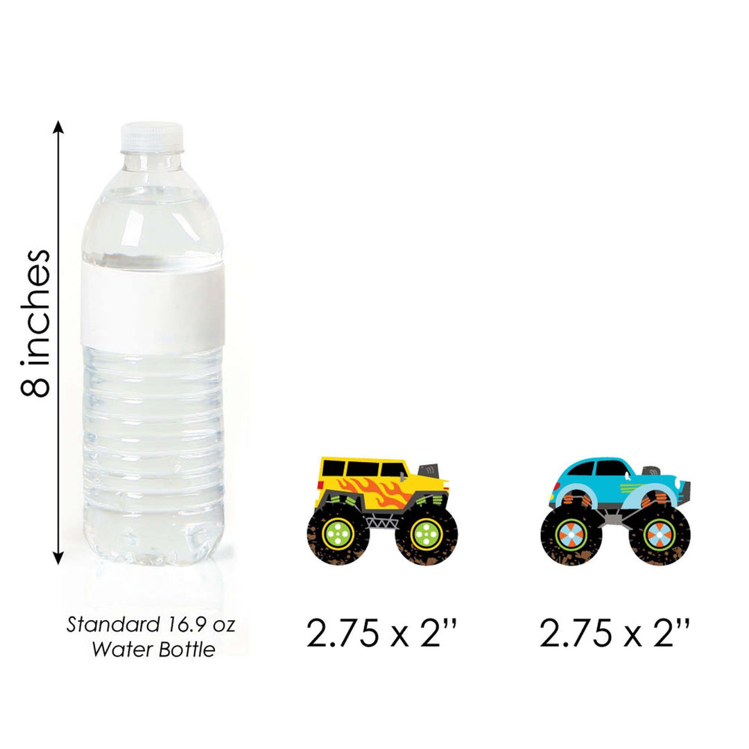 Smash and Crash - Monster Truck - Dessert Cupcake Toppers - Boy Birthday Party Clear Treat Picks - Set of 24