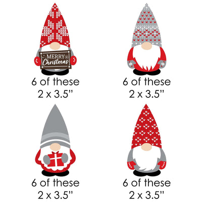 Christmas Gnomes - DIY Shaped Holiday Party Cut-Outs - 24 Count
