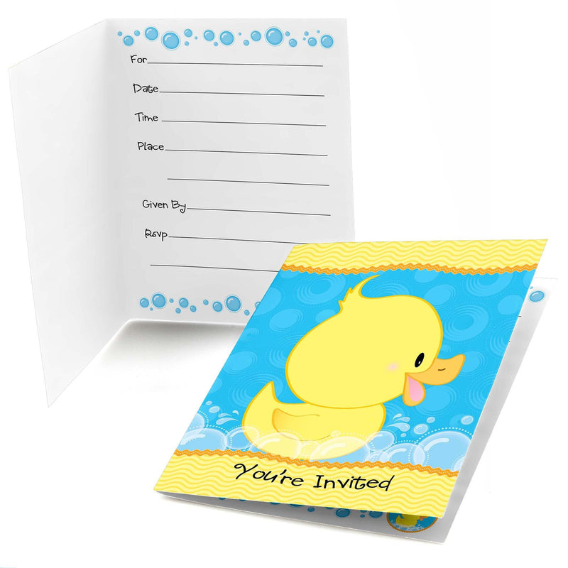 Ducky Duck - Baby Shower Fill In Invitations - 8 ct