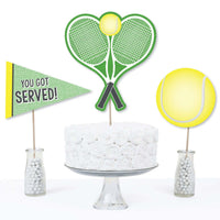 You Got Served - Tennis - Baby Shower or Tennis Ball Birthday Party Centerpiece Sticks - Table Toppers - Set of 15