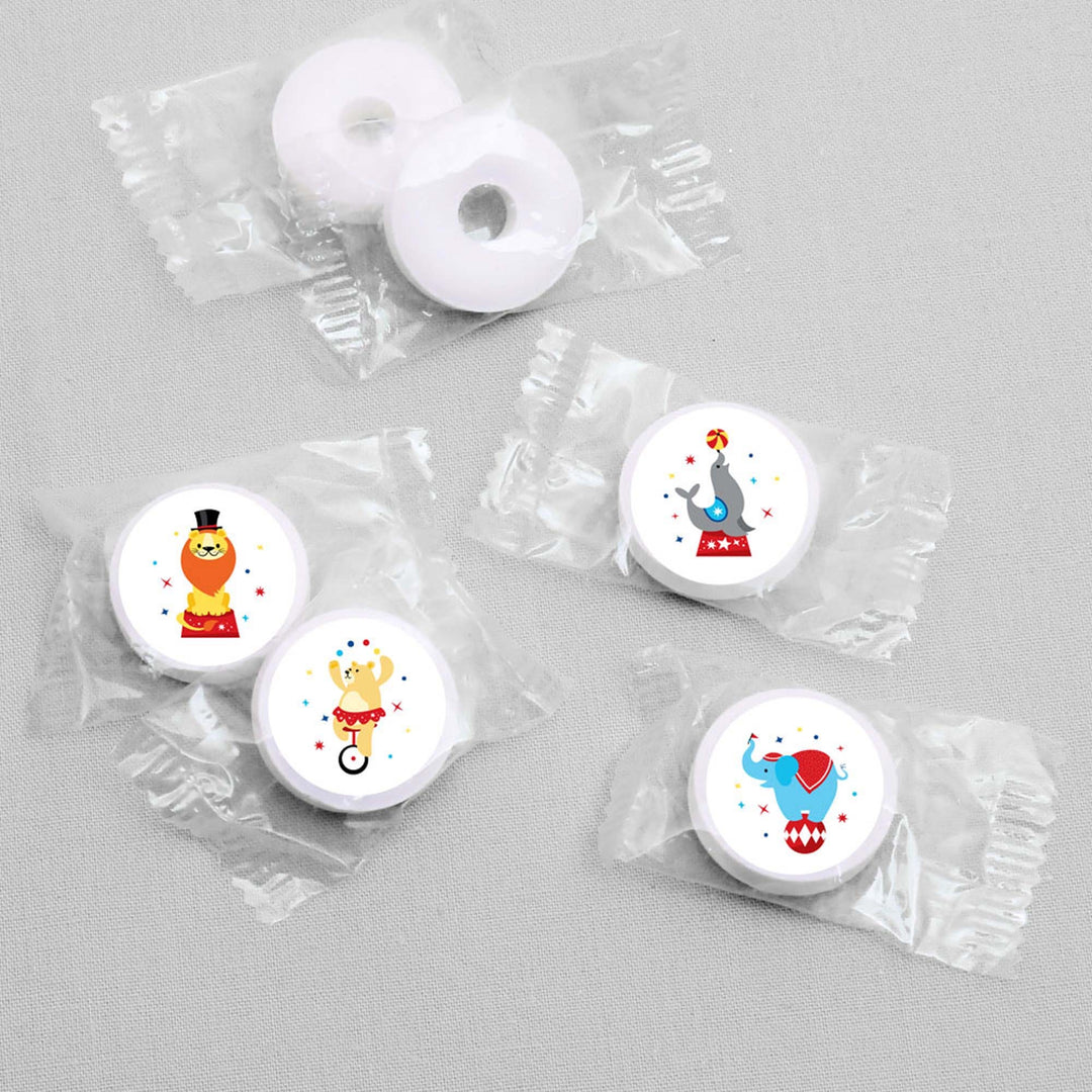 Carnival - Step Right Up Circus - Carnival Themed Round Candy Sticker Favors - Labels Fit Hershey's Kisses (1 sheet of 108)