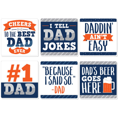 Happy Father's Day - Funny We Love Dad Party Decorations - Drink Coasters - Set of 6