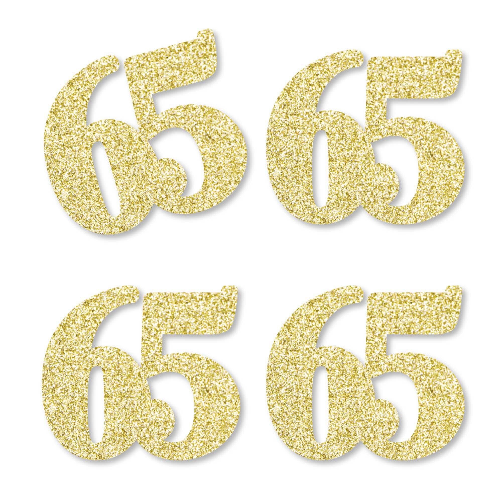 Gold Glitter 65 - No-Mess Real Gold Glitter Cut-Out Numbers - 65th ...