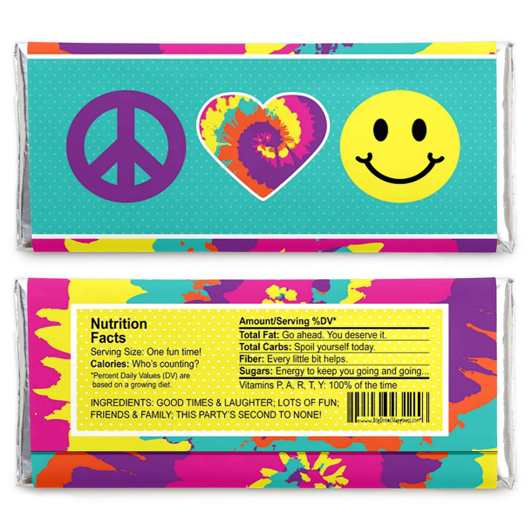 60's Hippie - Candy Bar Wrapper 1960s Groovy Party Favors - Set of 24