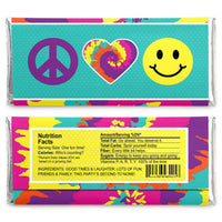 60's Hippie - Candy Bar Wrapper 1960s Groovy Party Favors - Set of 24