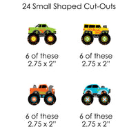 Smash and Crash - Monster Truck - Boy Birthday Party DIY Decorations - Clothespin Garland Banner - 44 Pieces