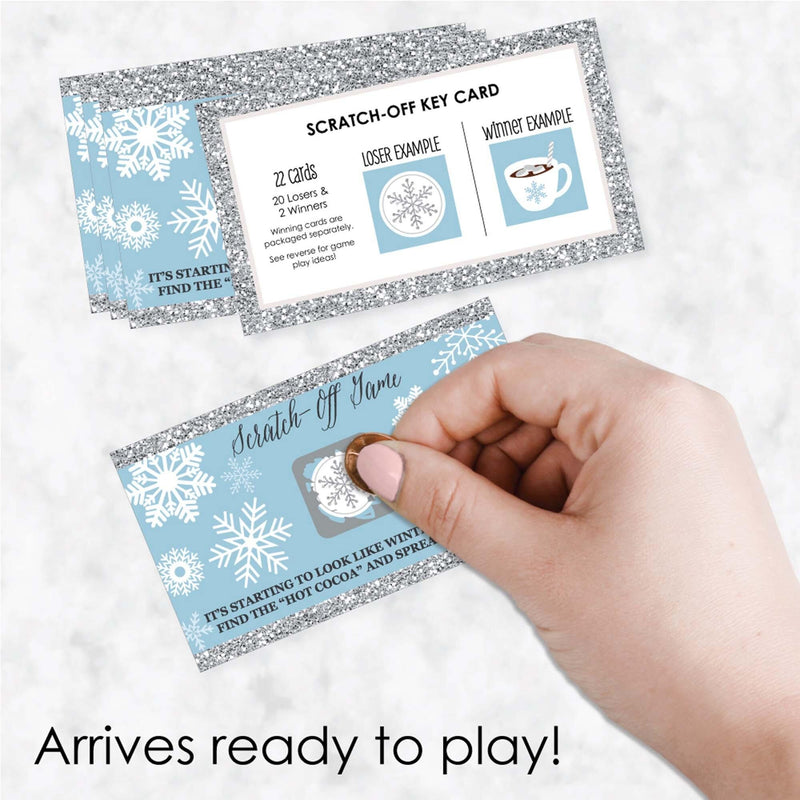 Winter Wonderland - Snowflake Holiday Party and Winter Wedding Game Scratch Off Cards - 22 Count