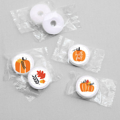 Fall Pumpkin - Halloween or Thanksgiving Party Round Candy Sticker Favors - Labels Fit Hershey's Kisses (1 sheet of 108)