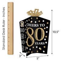 Adult 80th Birthday - Gold - Table Decorations - Birthday Party Fold and Flare Centerpieces - 10 Count