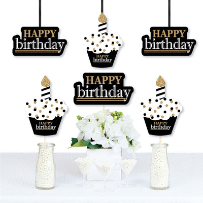 Adult Happy Birthday - Gold - Decorations DIY Birthday Party Essentials - Set of 20