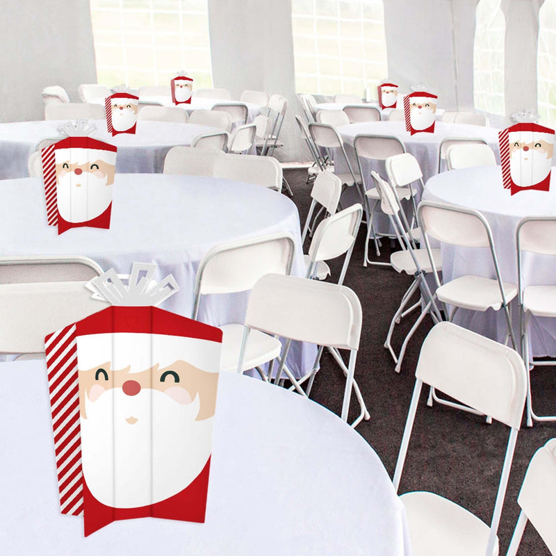 Jolly Santa Claus - Table Decorations - Christmas Party Fold and Flare Centerpieces - 10 Count