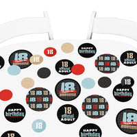 Boy 18th Birthday - Eighteenth Birthday Party Giant Circle Confetti - Party Decorations - Large Confetti 27 Count