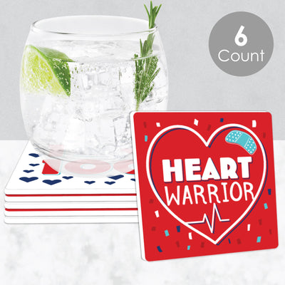Happy Heartiversary - CHD Awareness Decorations - Drink Coasters - Set of 6