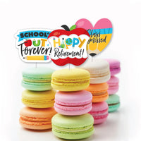 Teacher Retirement - Dessert Cupcake Toppers - Happy Retirement Party Clear Treat Picks - Set of 24