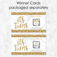 It's Twins - Gold Twins Baby Shower Game Scratch Off Cards - 22 Count