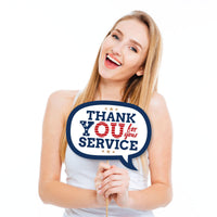 Happy Veterans Day - Patriotic Photo Booth Props Kit - 10 Piece