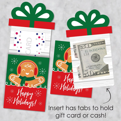 Gingerbread Christmas - Gingerbread Man Holiday Party Money and Gift Card Sleeves - Nifty Gifty Card Holders - Set of 8