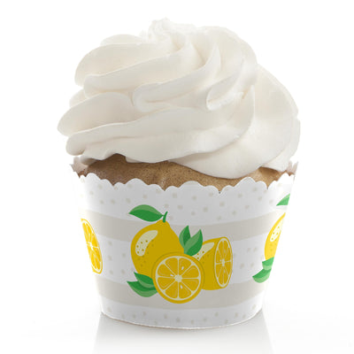 So Fresh - Lemon - Citrus Lemonade Party Decorations - Party Cupcake Wrappers - Set of 12