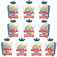 Fire Up the Grill - Table Decorations - Summer BBQ Picnic Party Fold and Flare Centerpieces - 10 Count