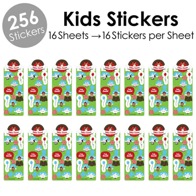 Farm Animals - Barnyard Birthday Party Favor Kids Stickers - 16 Sheets - 256 Stickers
