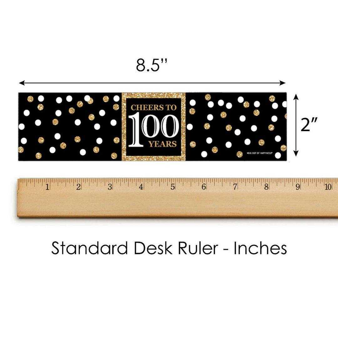 100th Birthday Party Water Bottle Sticker Labels - Set of 20