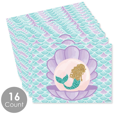 Let's Be Mermaids - Party Table Decorations - Baby Shower or Birthday Party Placemats - Set of 16