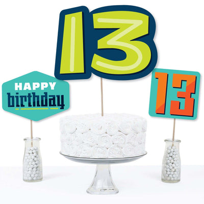Boy 13th Birthday - Official Teenager Birthday Centerpiece Sticks - Table Toppers - Set of 15