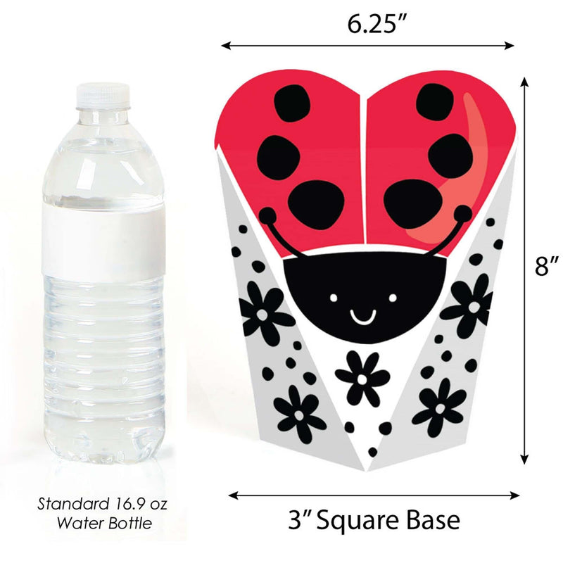 Happy Little Ladybug - Baby Shower or Birthday Party Favors - Gift Heart Shaped Favor Boxes for Women and Kids - Set of 12