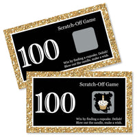 Adult 100th Birthday - Gold - Birthday Party Game Scratch Off Cards - 22 ct