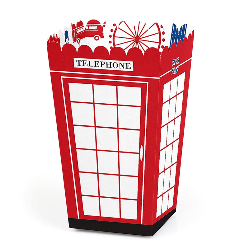 Cheerio, London - British UK Party Favor Popcorn Treat Boxes - Set of 12